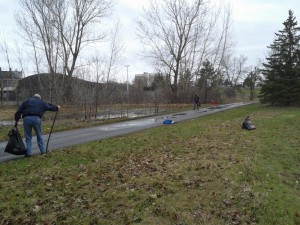 A bent post from Winter plowing.