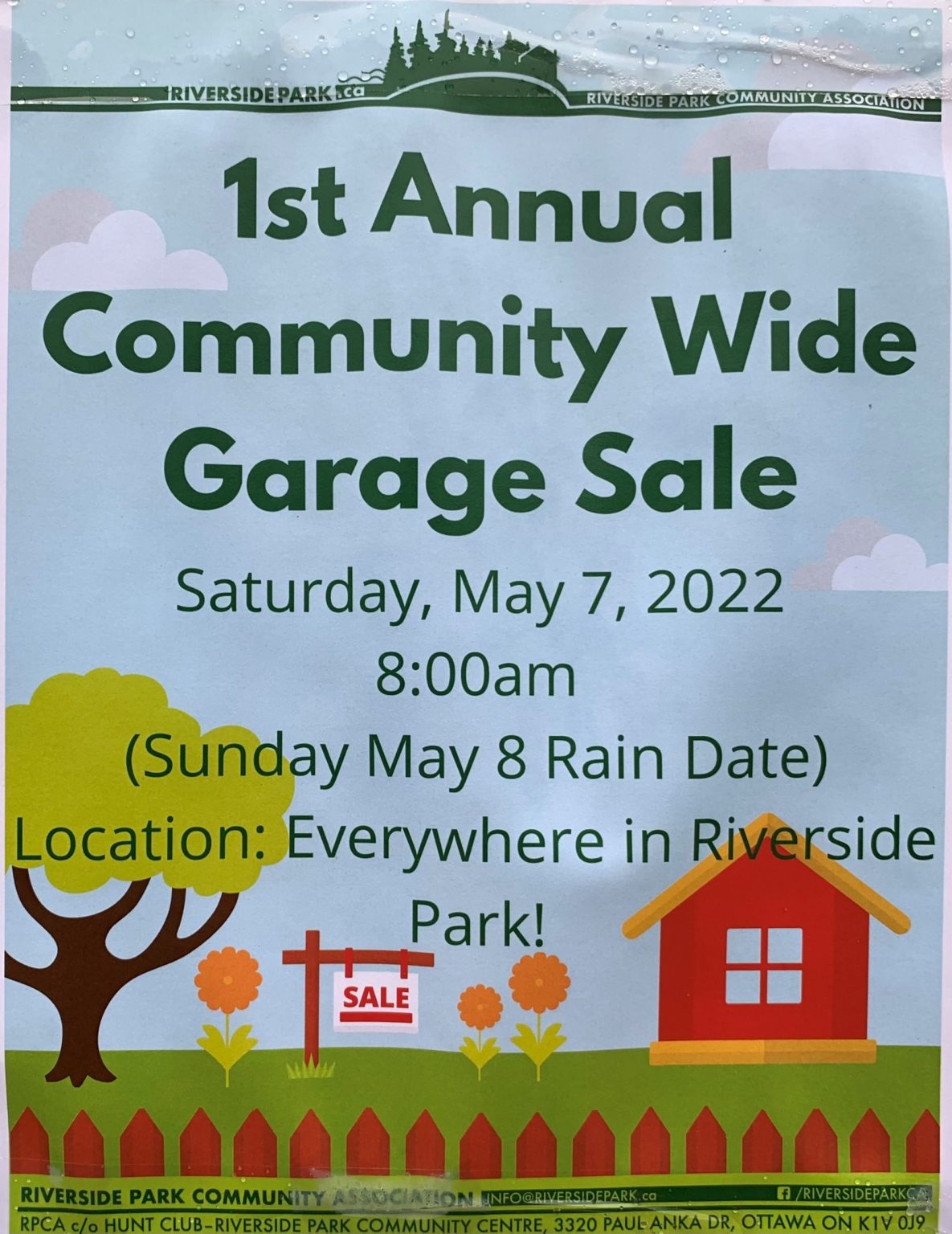 May 7, 2022 Community Wide Yard Sale RiversidePark.ca